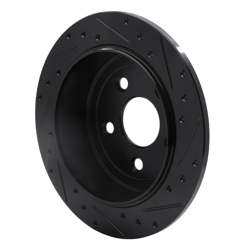 Jeep Wrangler Brake Rotor (1) - Rear Left - R1 Concepts - Drilled & Slotted - Black - `07-`18